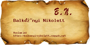 Balkányi Nikolett névjegykártya