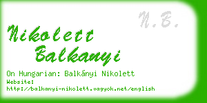 nikolett balkanyi business card