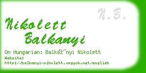 nikolett balkanyi business card